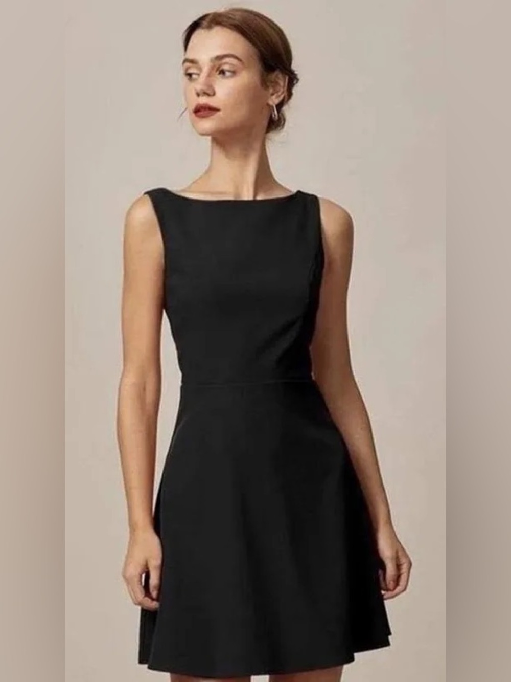 A New Day Classic Black Sleeveless A-Line Boatneck Dress Medium NWT